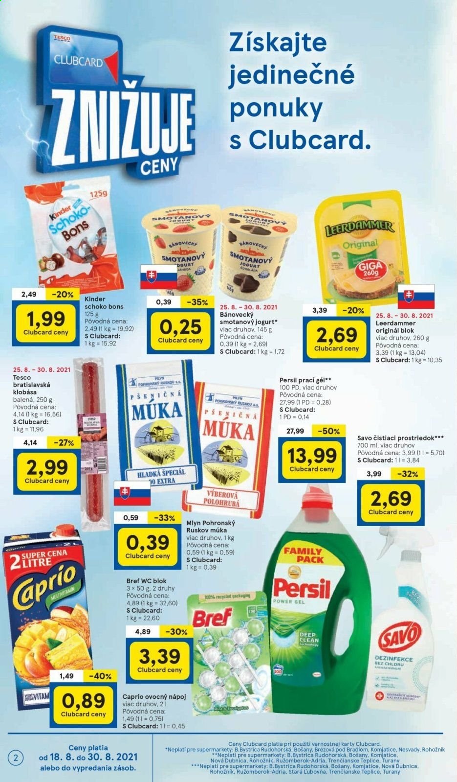 Leták TESCO supermarket - 25.8.2021 - 2.9.2021. Strana 2