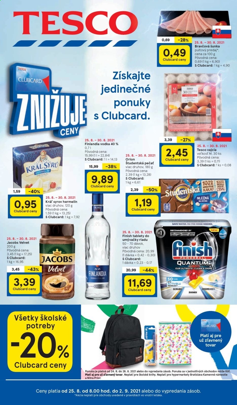 Leták TESCO - 25.8.2021 - 2.9.2021. Strana 1