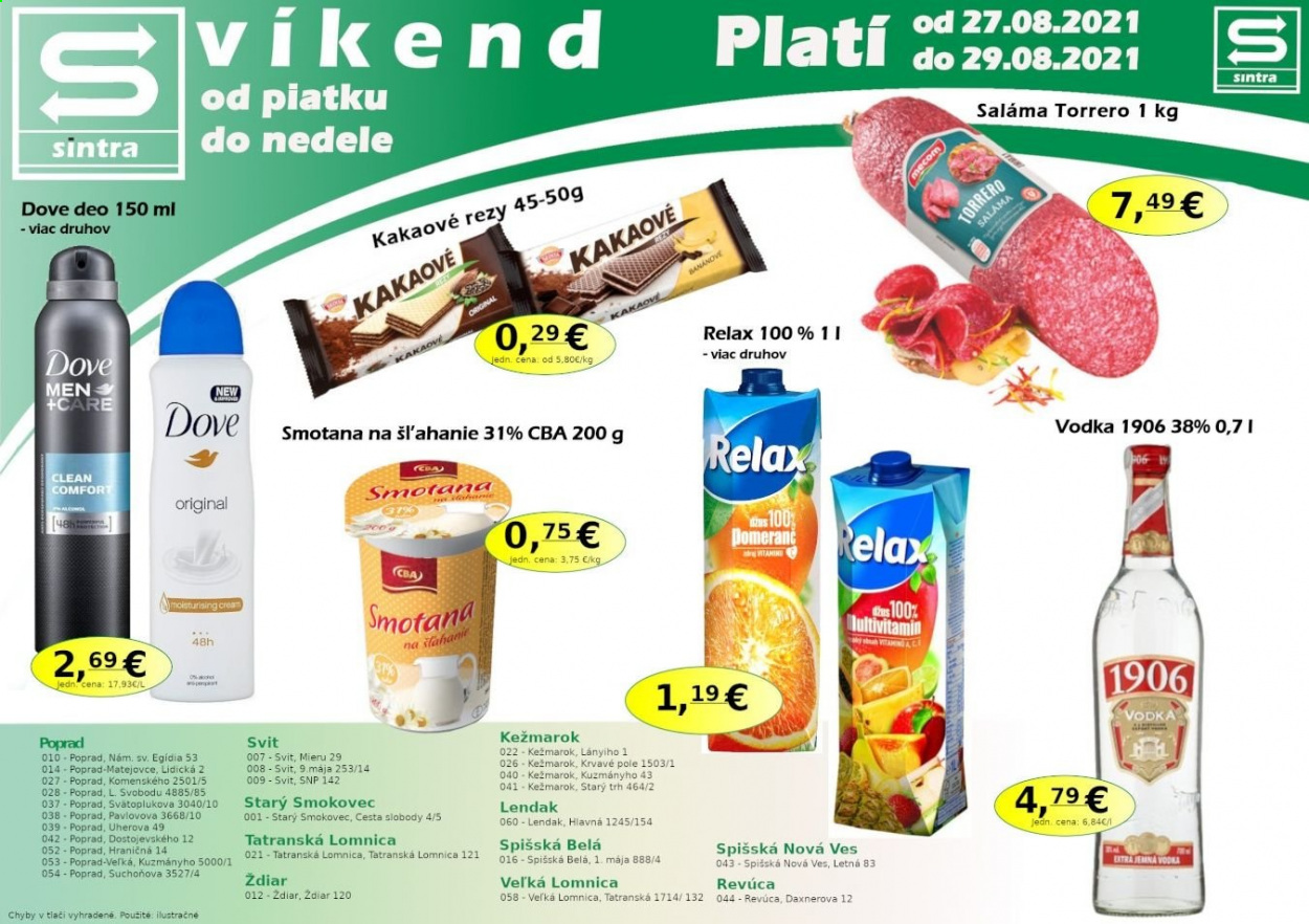Leták Sintra - 27.8.2021 - 29.8.2021. Strana 1