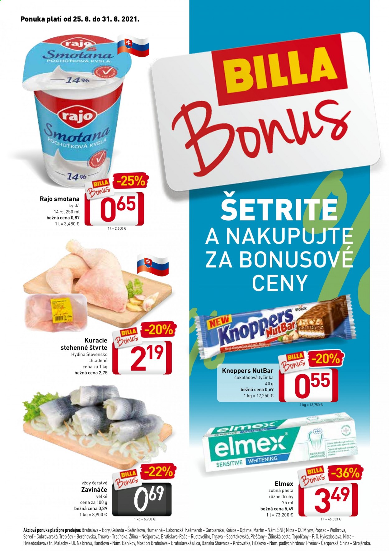 Leták Billa - 25.8.2021 - 31.8.2021. Strana 1