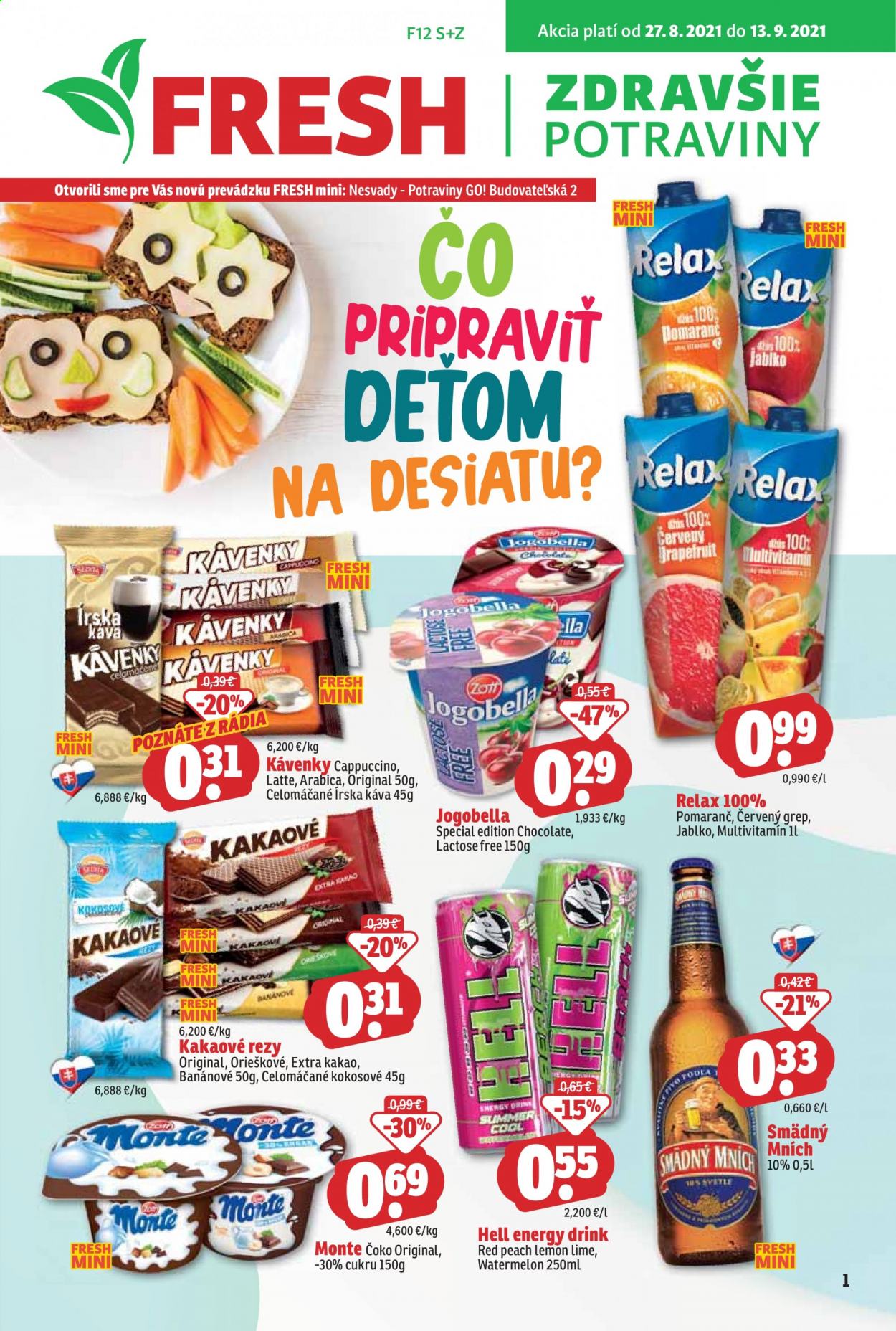 Leták FRESH - 27.8.2021 - 13.9.2021. Strana 1