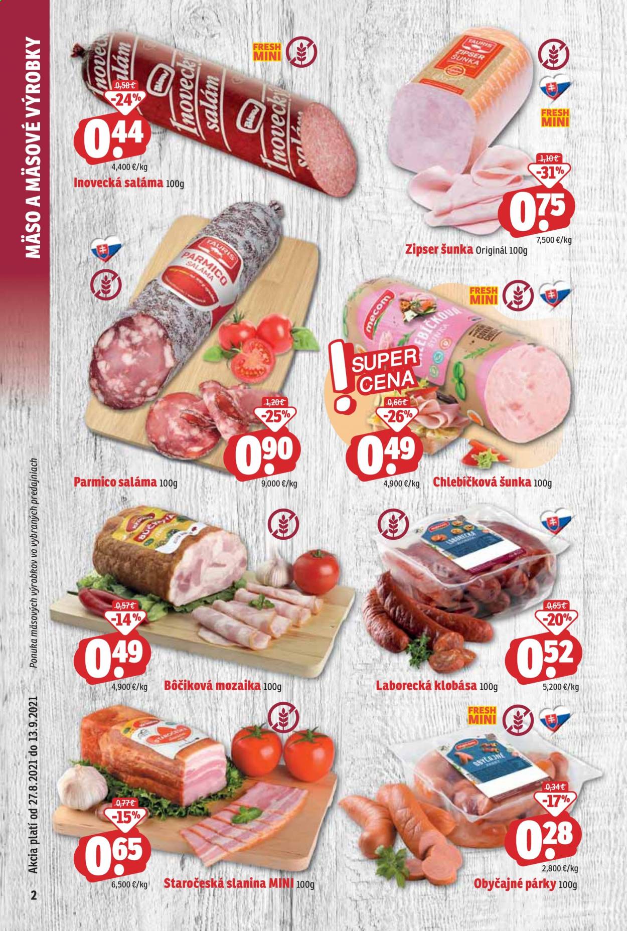 Leták FRESH - 27.8.2021 - 13.9.2021. Strana 2