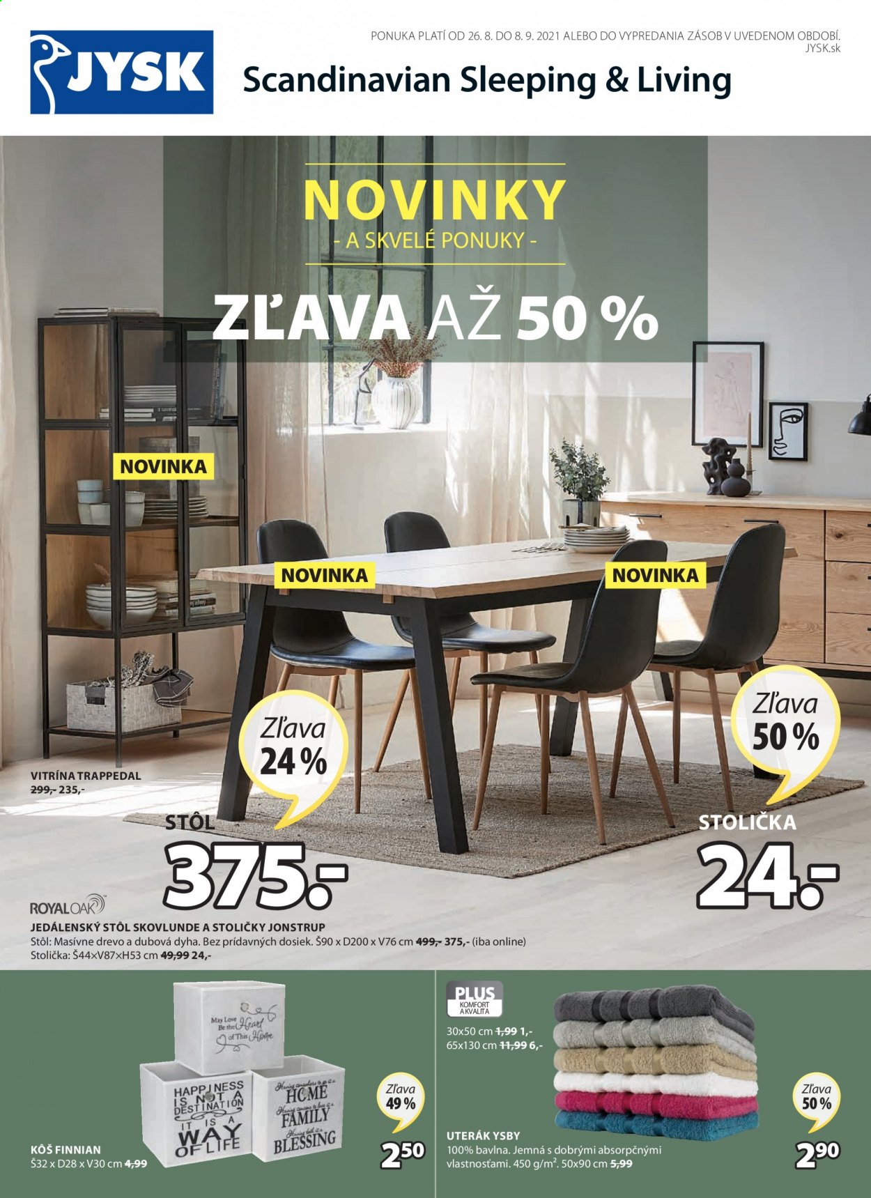 Leták JYSK - 26.8.2021 - 8.9.2021. Strana 1