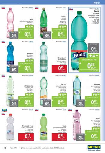 thumbnail - Pramenitá voda sýtená, jemne sýtená, nesýtená bal.: 12× 500 ml cena za 500 ml