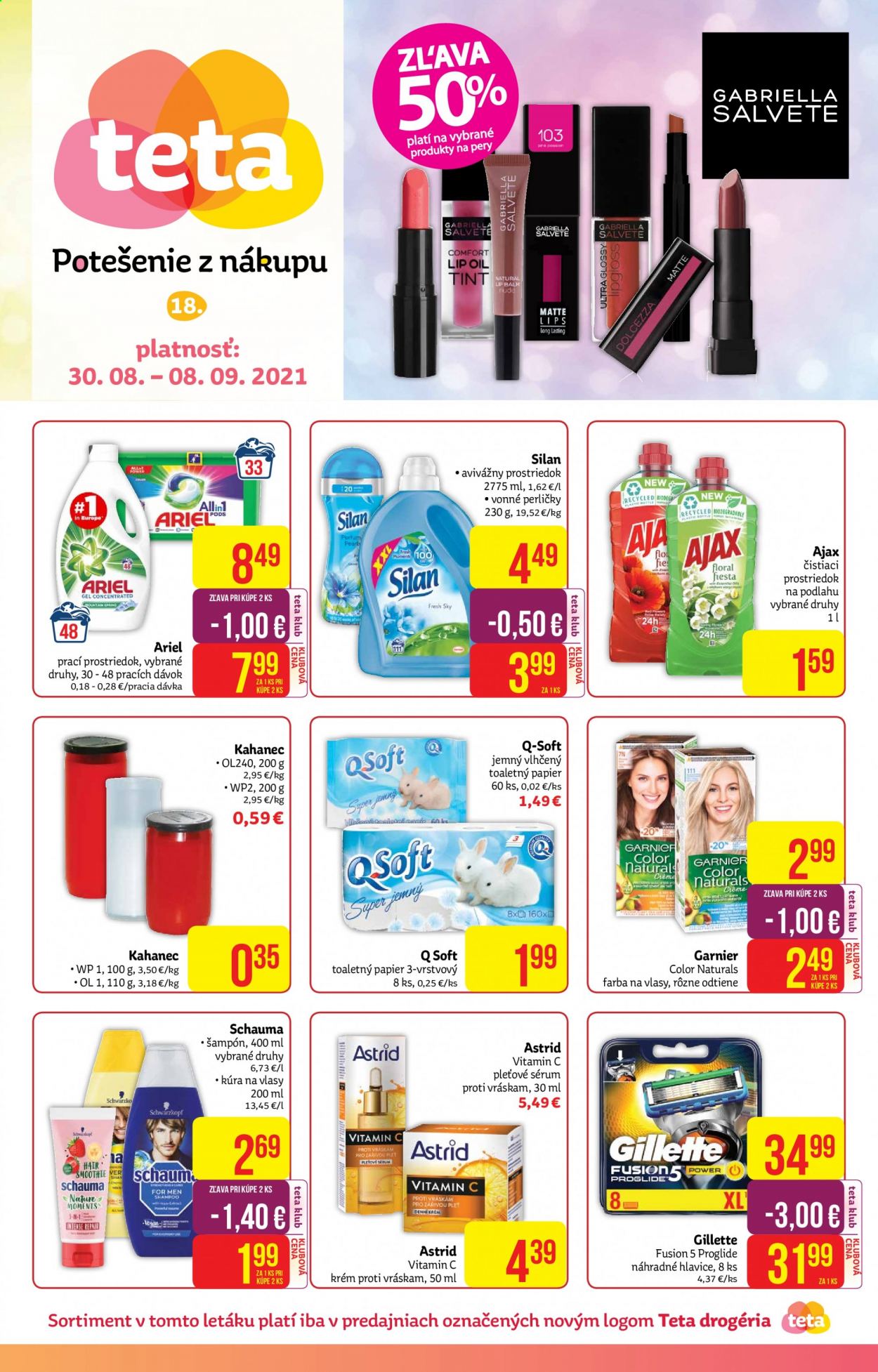 Leták Teta drogerie - 30.8.2021 - 8.9.2021. Strana 1