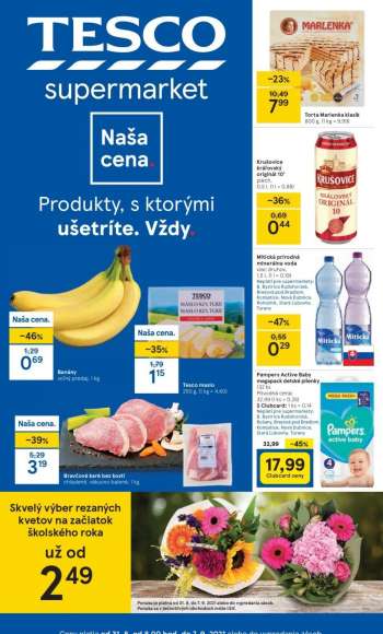 Leták TESCO supermarket - 31.8.2021 - 7.9.2021.