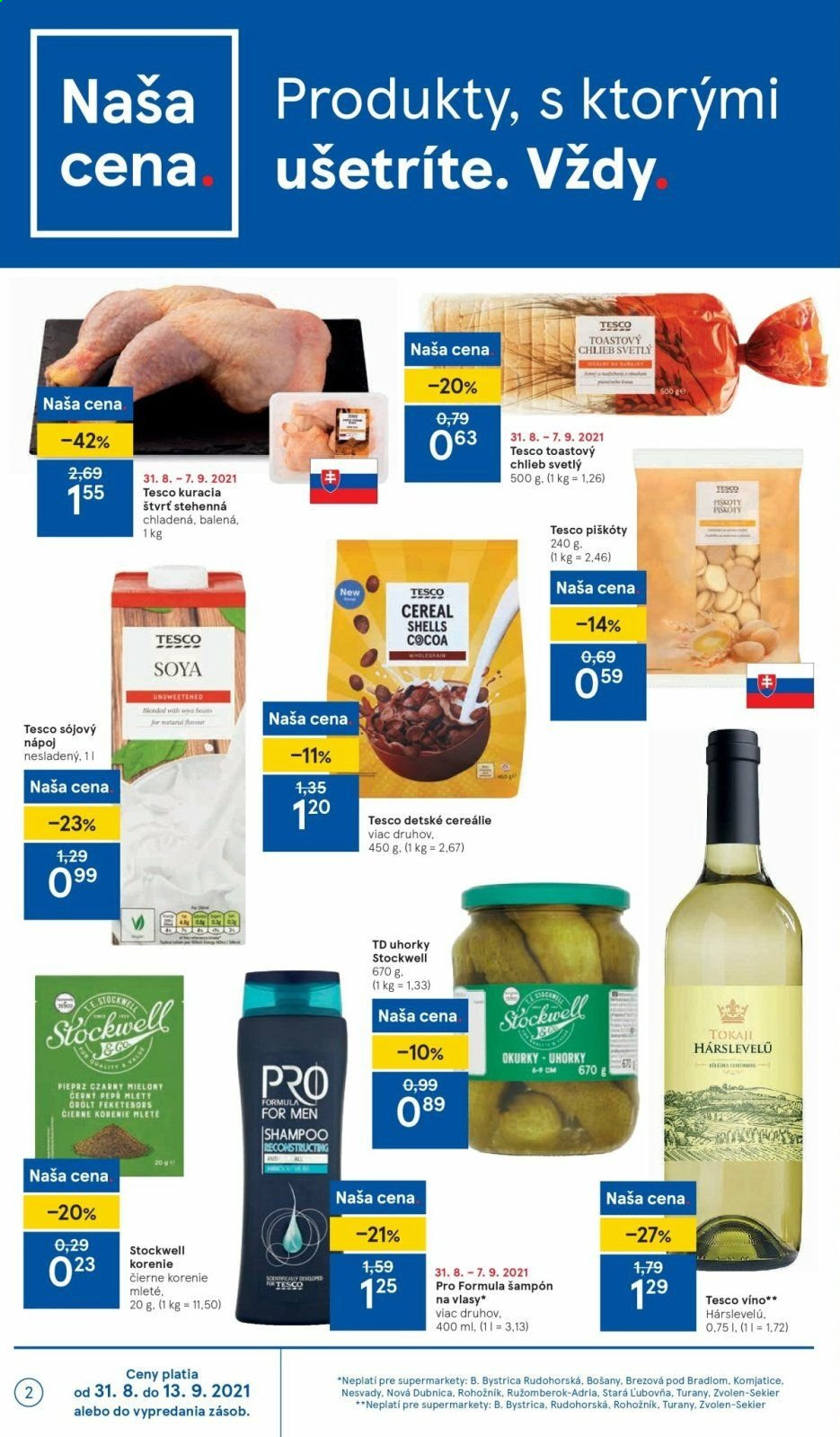 Leták TESCO supermarket - 31.8.2021 - 7.9.2021. Strana 2