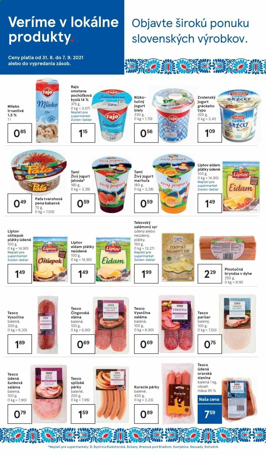 Leták TESCO supermarket - 31.8.2021 - 7.9.2021. Strana 4