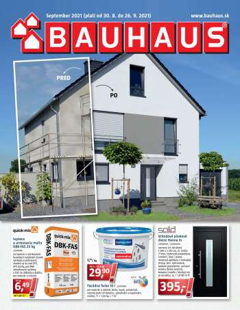 Leták Bauhaus - 30.8.2021 - 26.9.2021.