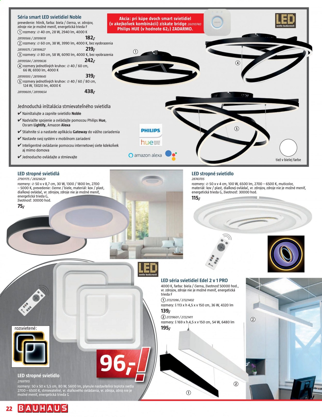 thumbnail - Leták Bauhaus - 30.8.2021 - 26.9.2021 - Produkty v akcii - Osram, Philips, svietidlo, stropné svietidlo, LED stropná lampa. Strana 22.