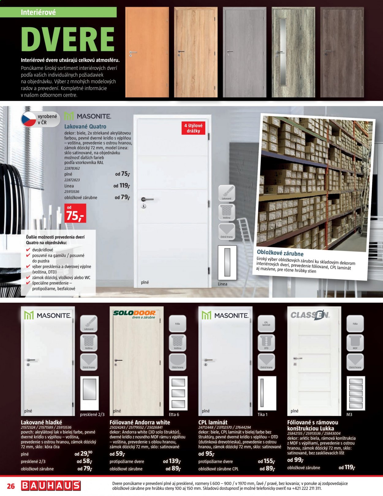 thumbnail - Leták Bauhaus - 30.8.2021 - 26.9.2021 - Produkty v akcii - zámok, dvere, interiérové dvere. Strana 26.
