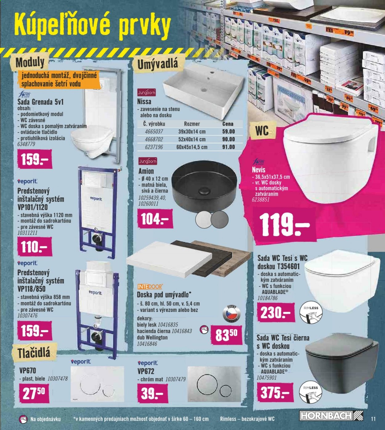 thumbnail - Leták Hornbach - 1.9.2021 - 29.9.2021 - Produkty v akcii - závesné wc, wc doska, vypínač, izolácia. Strana 11.