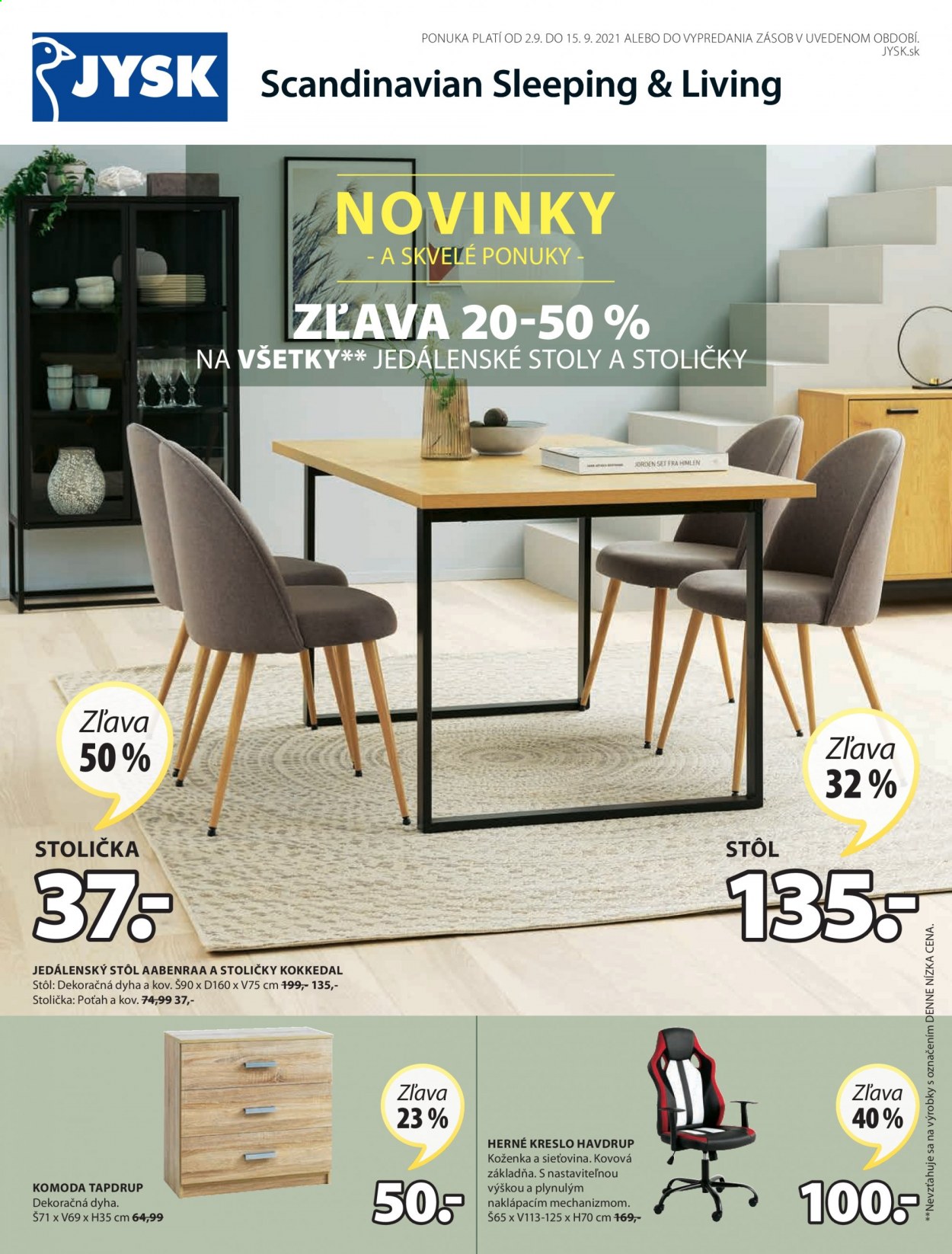 Leták JYSK - 2.9.2021 - 15.9.2021. Strana 1