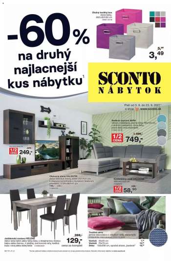 Leták Sconto nábytok - 3.9.2021 - 23.9.2021.
