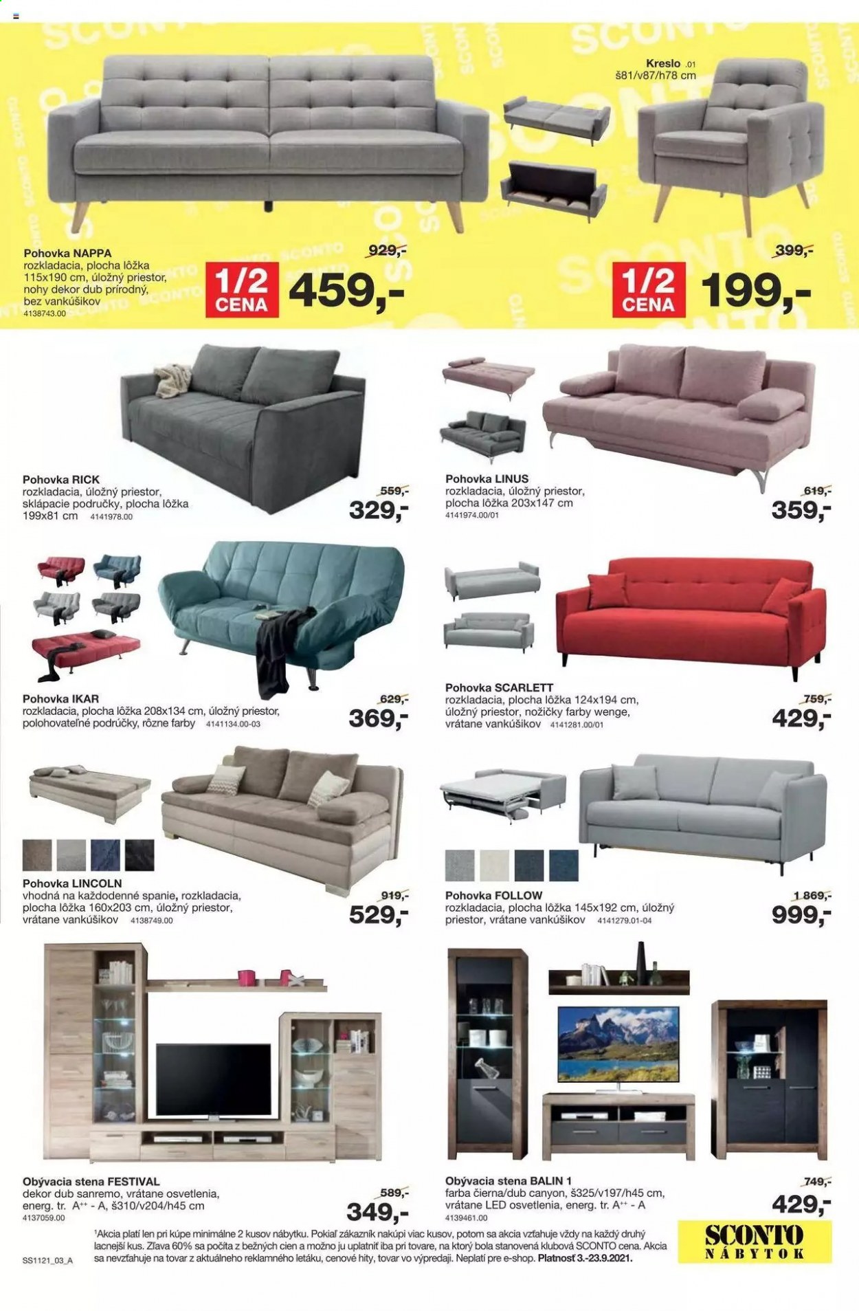 Leták Sconto nábytok - 3.9.2021 - 23.9.2021. Strana 3