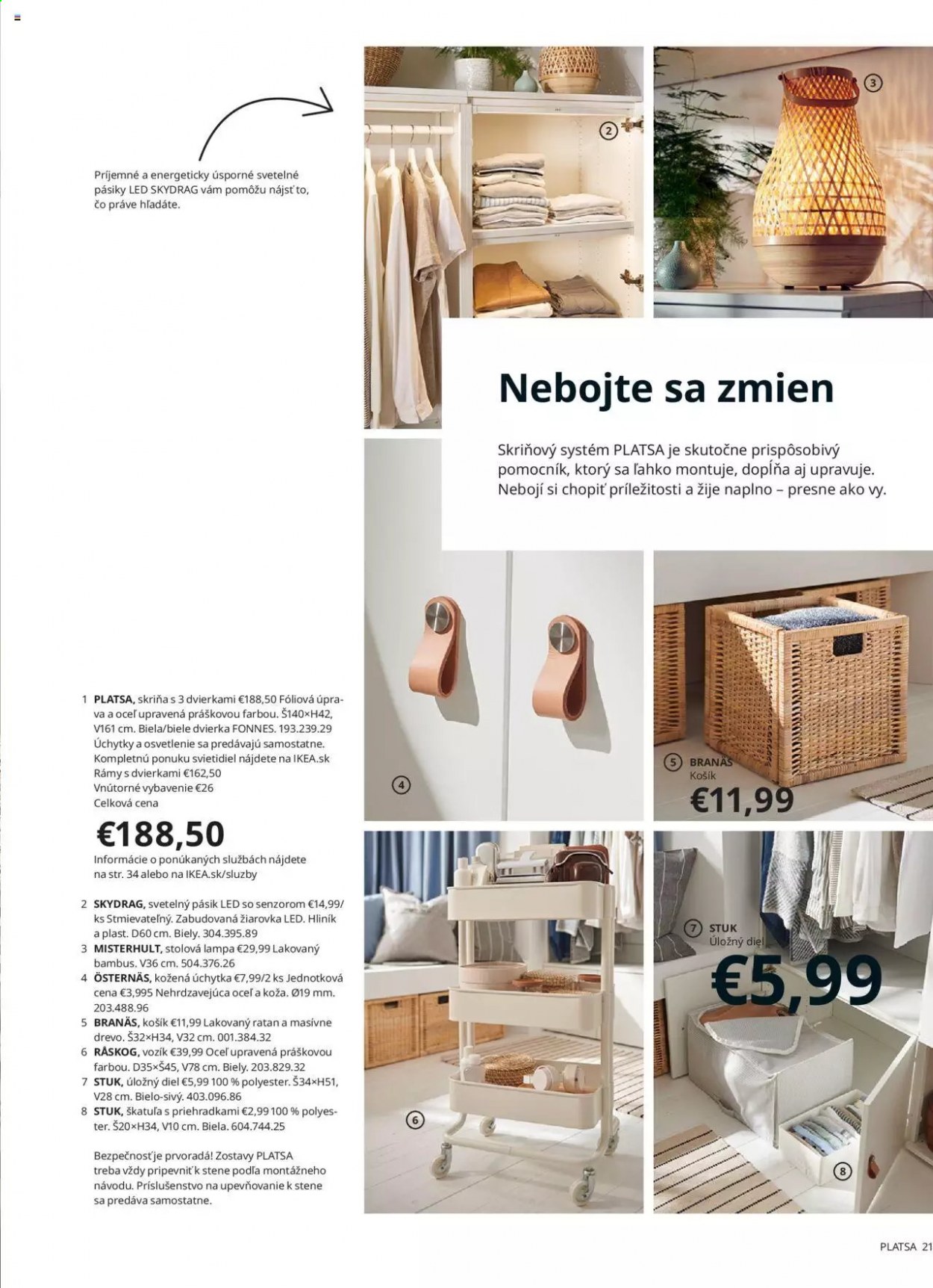 thumbnail - Leták IKEA - 3.9.2021 - 30.9.2021 - Produkty v akcii - košík, žiarovka, LED žiarovka, lampa, svietidlo, stolná lampička. Strana 21.