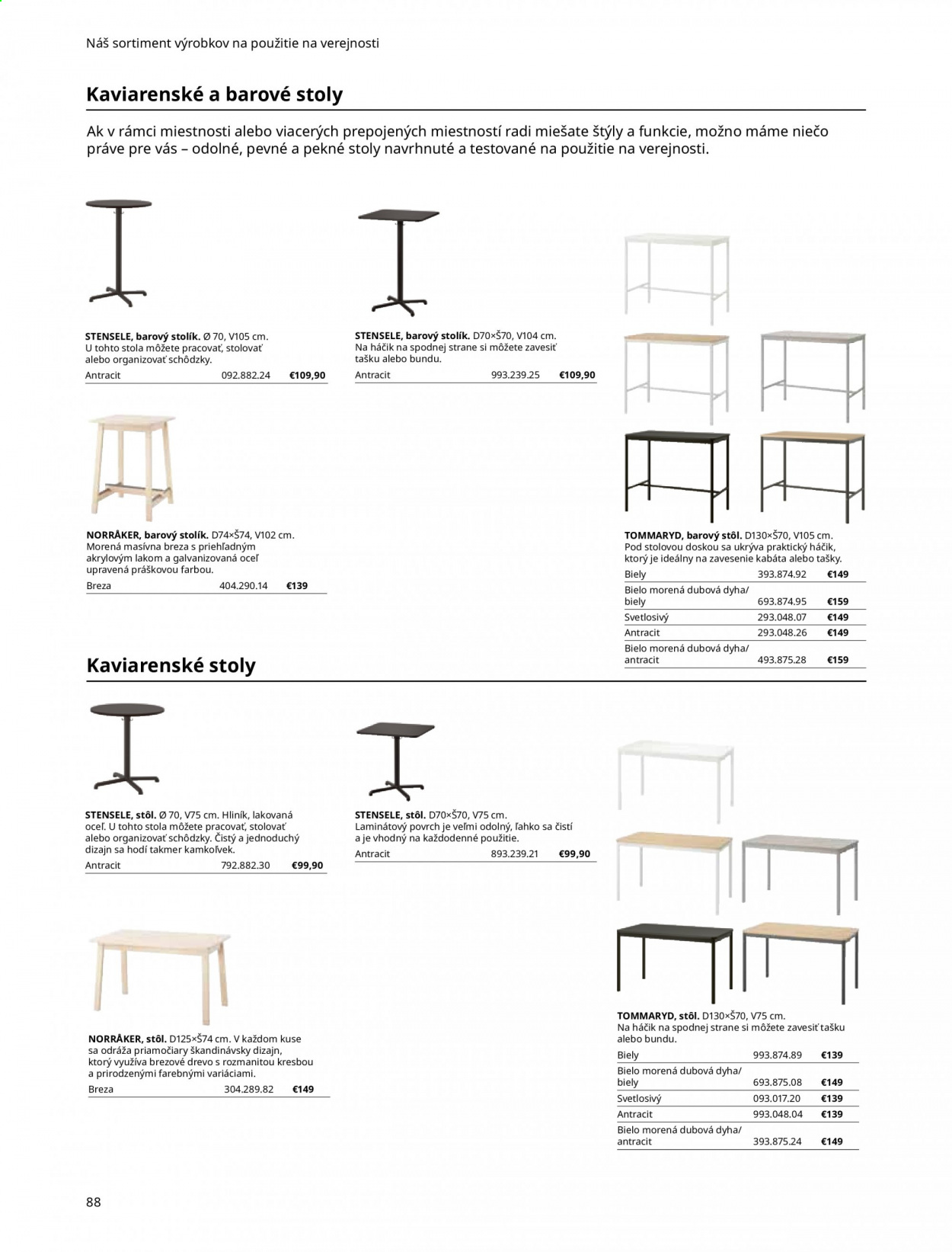thumbnail - Leták IKEA - 3.9.2021 - 30.9.2021 - Produkty v akcii - háčik, stôl, barový stôl, stolík. Strana 88.