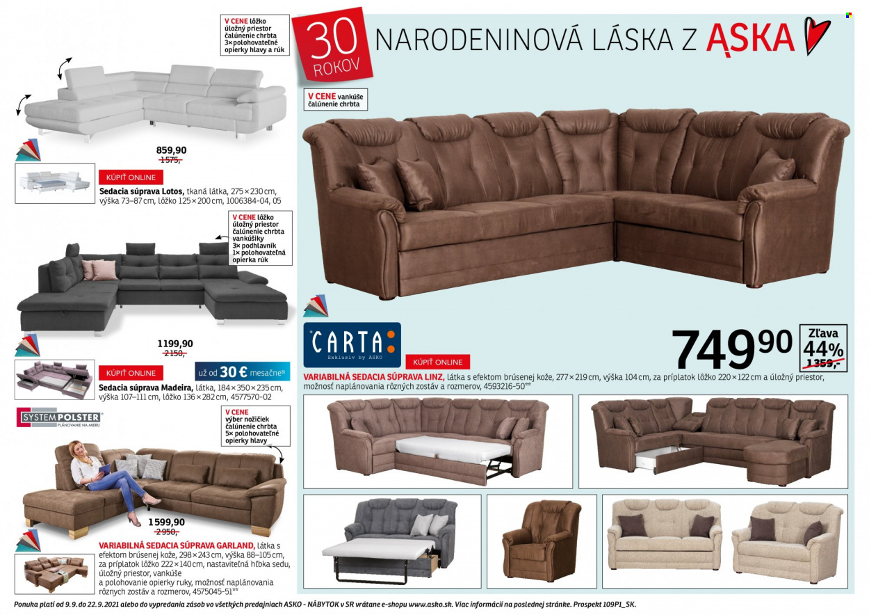 Leták Asko Nábytok - 9.9.2021 - 22.9.2021. Strana 3
