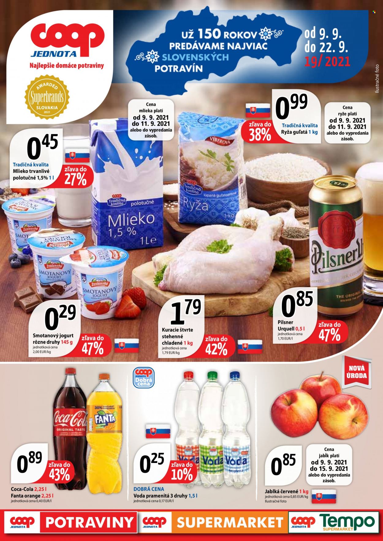 Leták COOP Jednota - 9.9.2021 - 22.9.2021. Strana 1