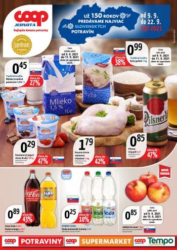 Leták COOP Jednota - 9.9.2021 - 22.9.2021.