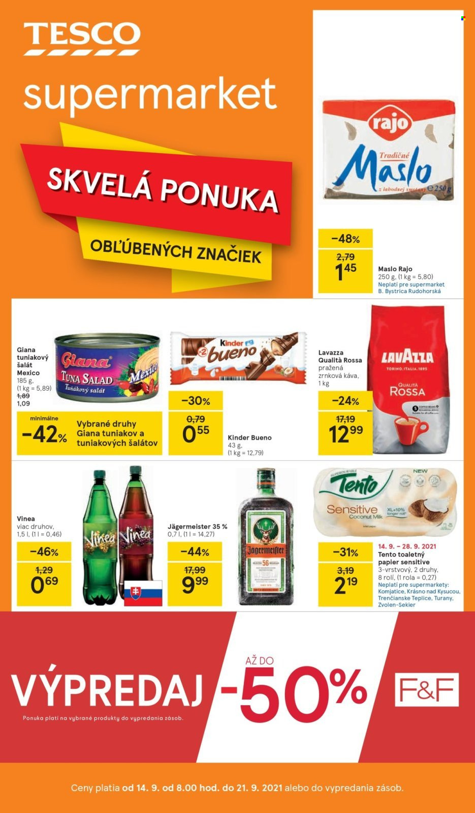 Leták TESCO supermarket - 14.9.2021 - 21.9.2021. Strana 1