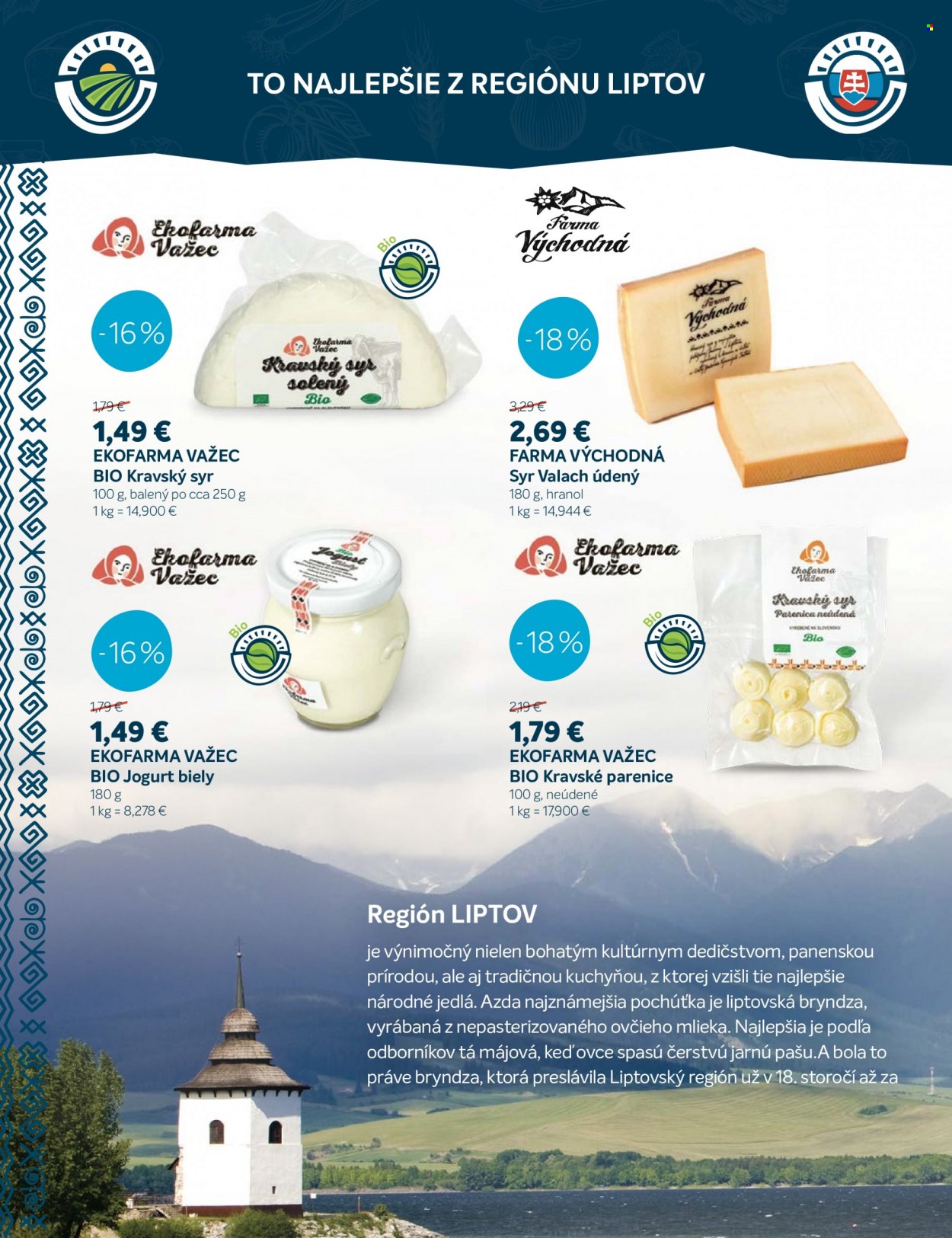 thumbnail - Leták Kraj - 16.9.2021 - 22.9.2021 - Produkty v akcii - bryndza, syr, Liptov, údený syr, jogurt, biely jogurt. Strana 2.