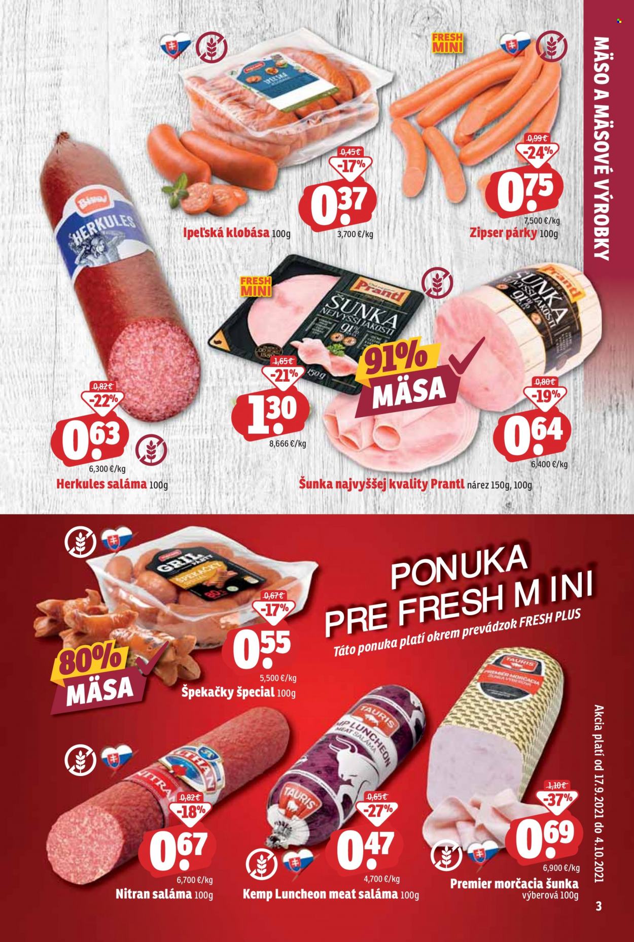 Leták FRESH - 17.9.2021 - 14.10.2021. Strana 3