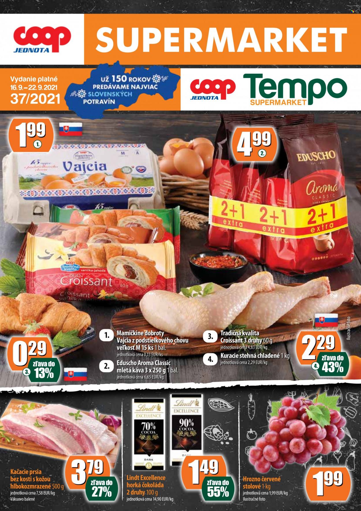 Leták COOP Jednota - 16.9.2021 - 22.9.2021. Strana 1