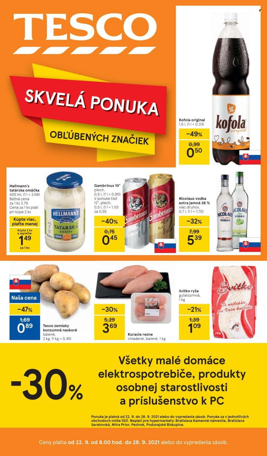 Leták TESCO - 22.9.2021 - 28.9.2021. Strana 1