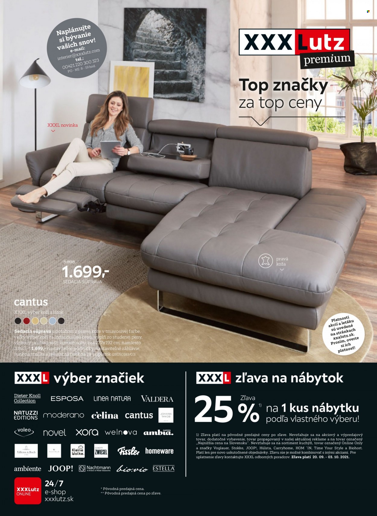 Leták XXXLutz - 20.9.2021 - 3.10.2021. Strana 1