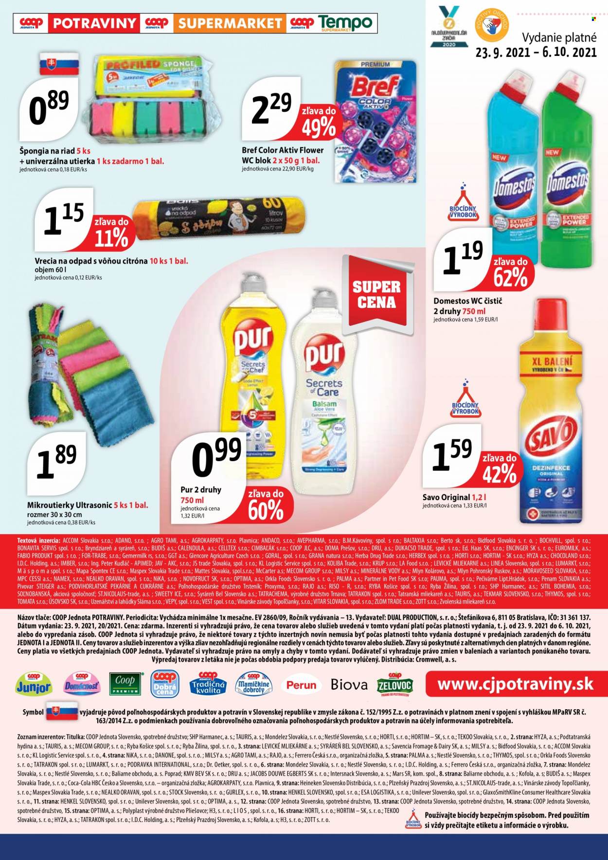 Leták COOP Jednota - 23.9.2021 - 6.10.2021. Strana 11