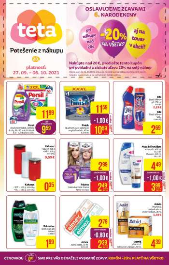 Leták Teta drogerie - 27.9.2021 - 6.10.2021.