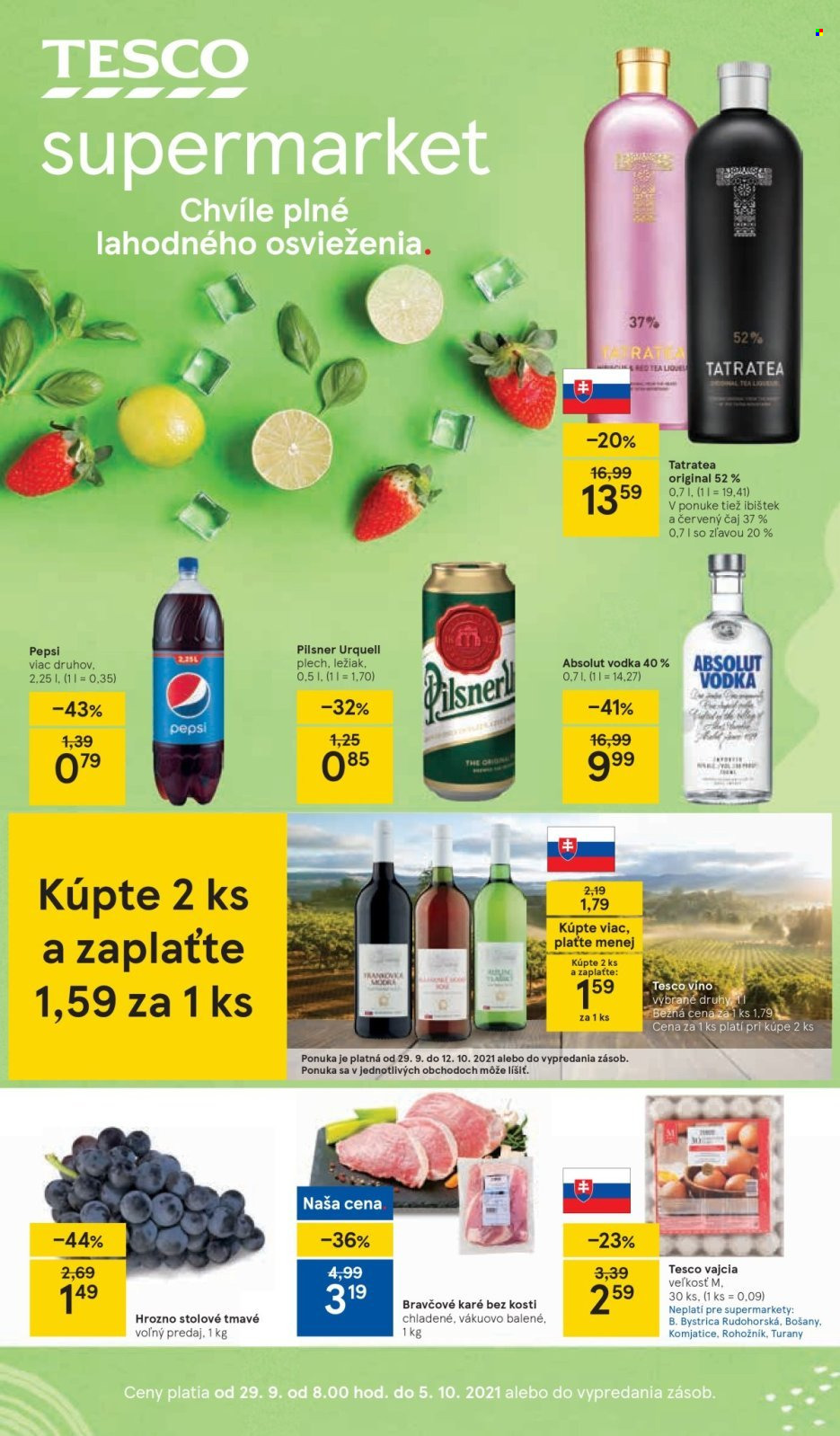 Leták TESCO supermarket - 29.9.2021 - 5.10.2021. Strana 1