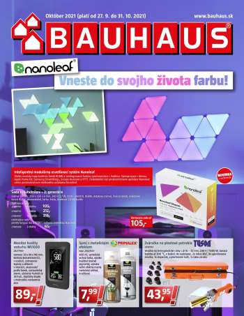 Leták Bauhaus - 27.9.2021 - 31.10.2021.