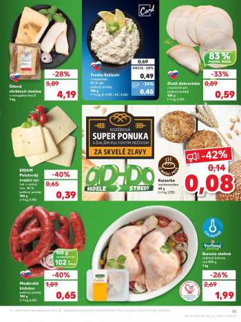 thumbnail - EIDAM Polotvrdý zrejúci syr tuk v sušine min. 30 % pultový predaj 100 g (=1 kg 3,90)