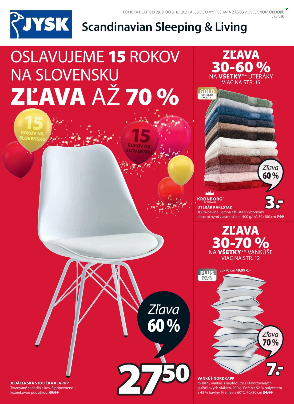 Leták JYSK - 29.9.2021 - 3.10.2021. Strana 1