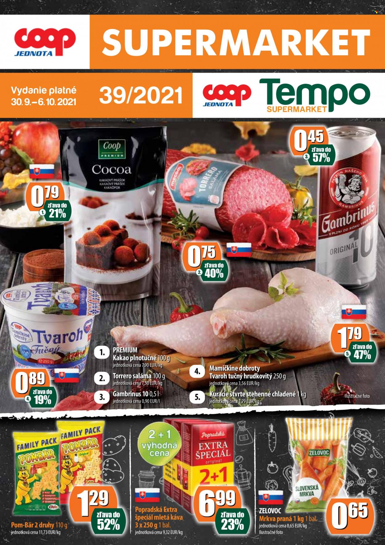 Leták COOP Jednota - 30.9.2021 - 6.10.2021. Strana 1