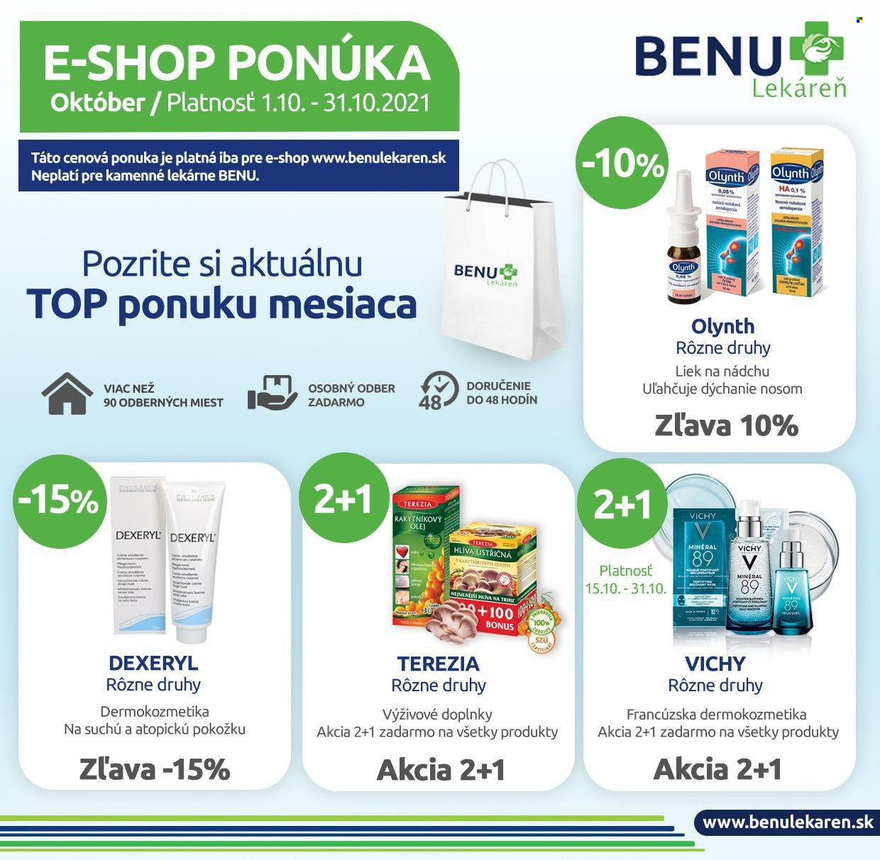 Leták BENU Lekáreň - 1.10.2021 - 31.10.2021. Strana 1
