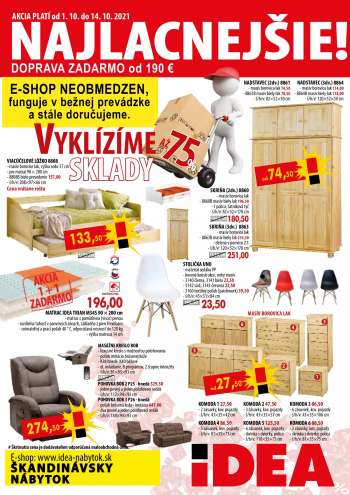 Leták IDEA nábytok - 1.10.2021 - 14.10.2021.