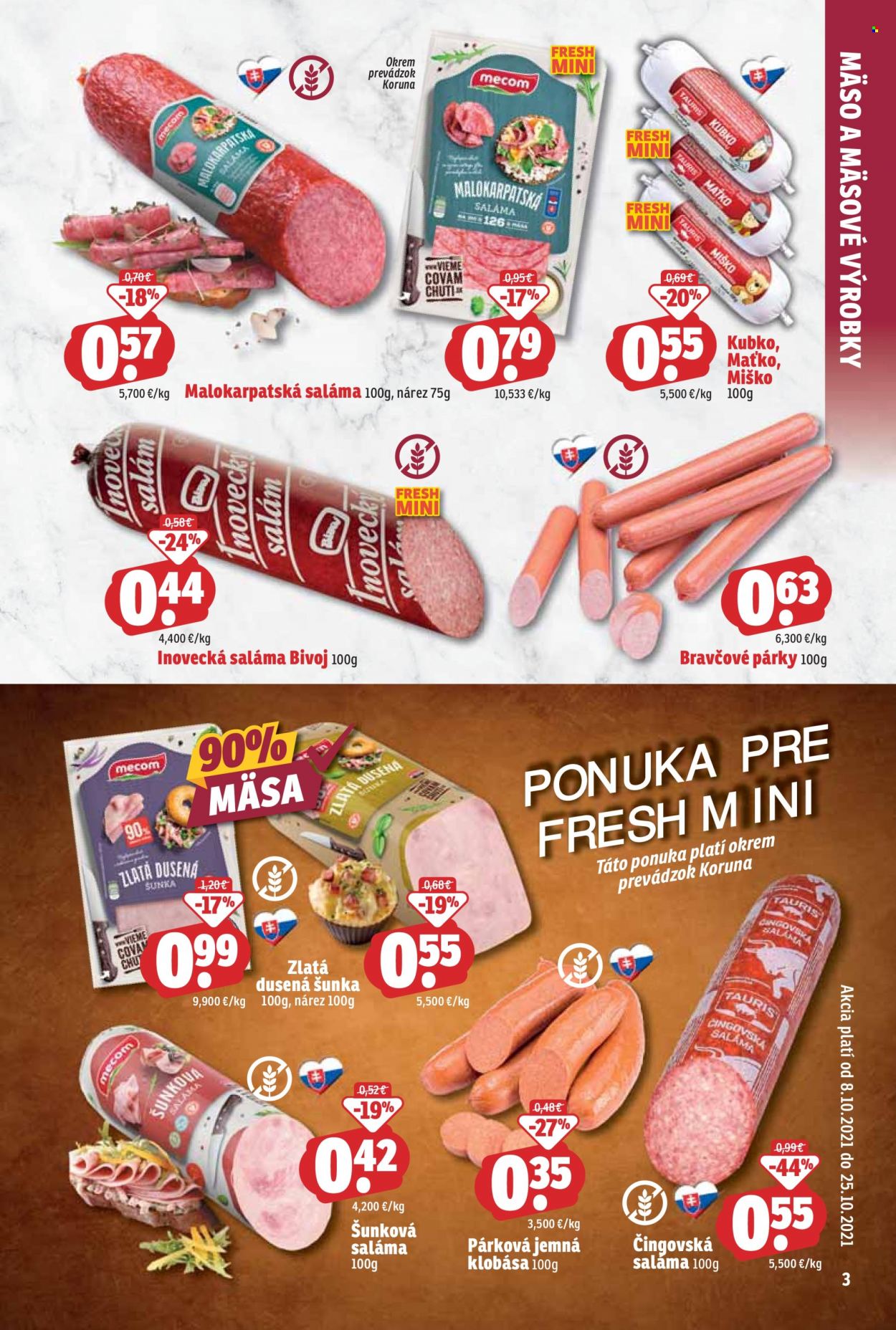 Leták FRESH - 8.10.2021 - 25.10.2021. Strana 3