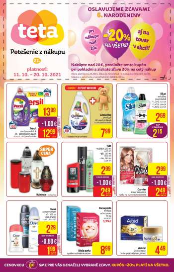 Leták Teta drogerie - 11.10.2021 - 20.10.2021.