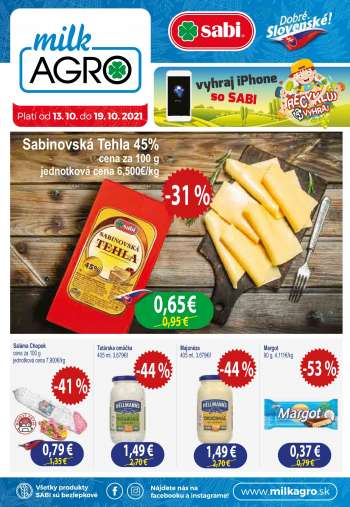 Leták Milk AGRO - 13.10.2021 - 19.10.2021.