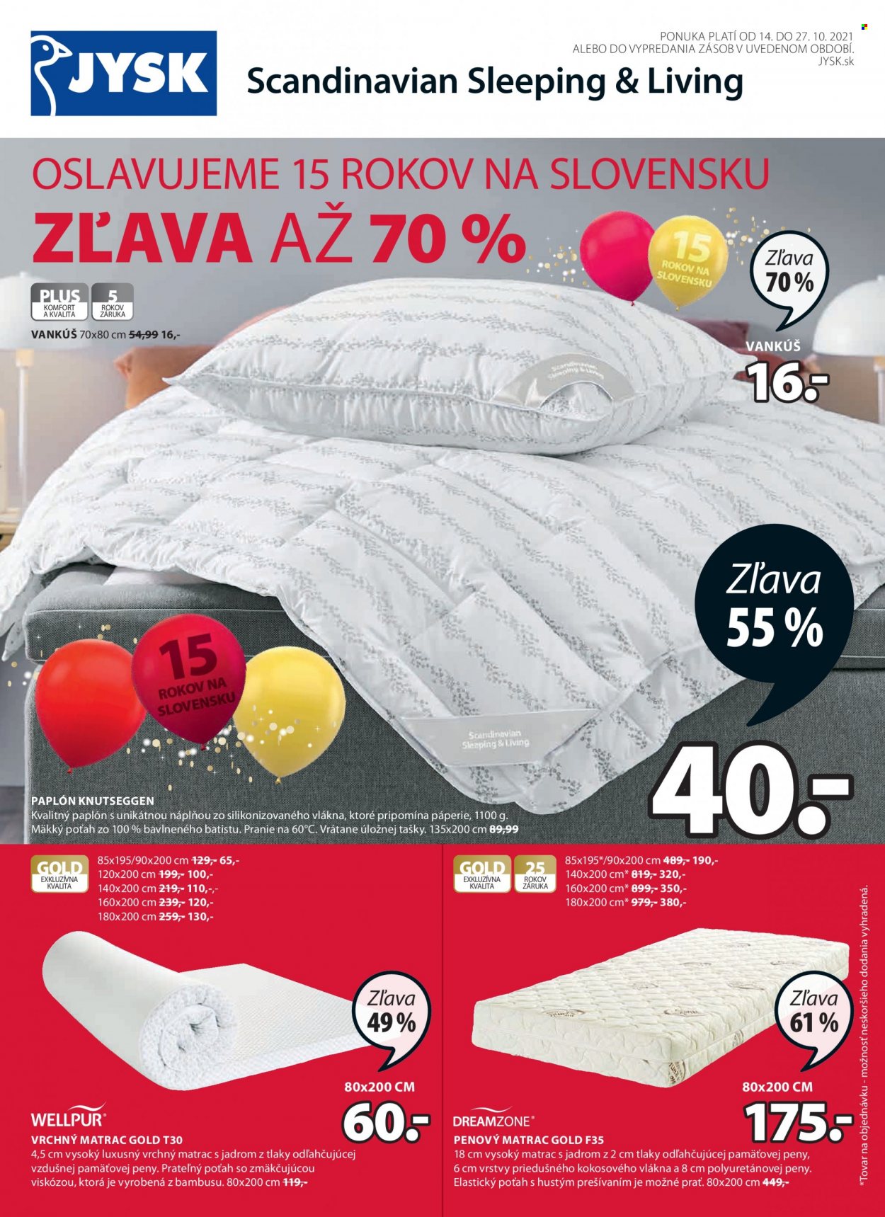 Leták JYSK - 14.10.2021 - 27.10.2021. Strana 1