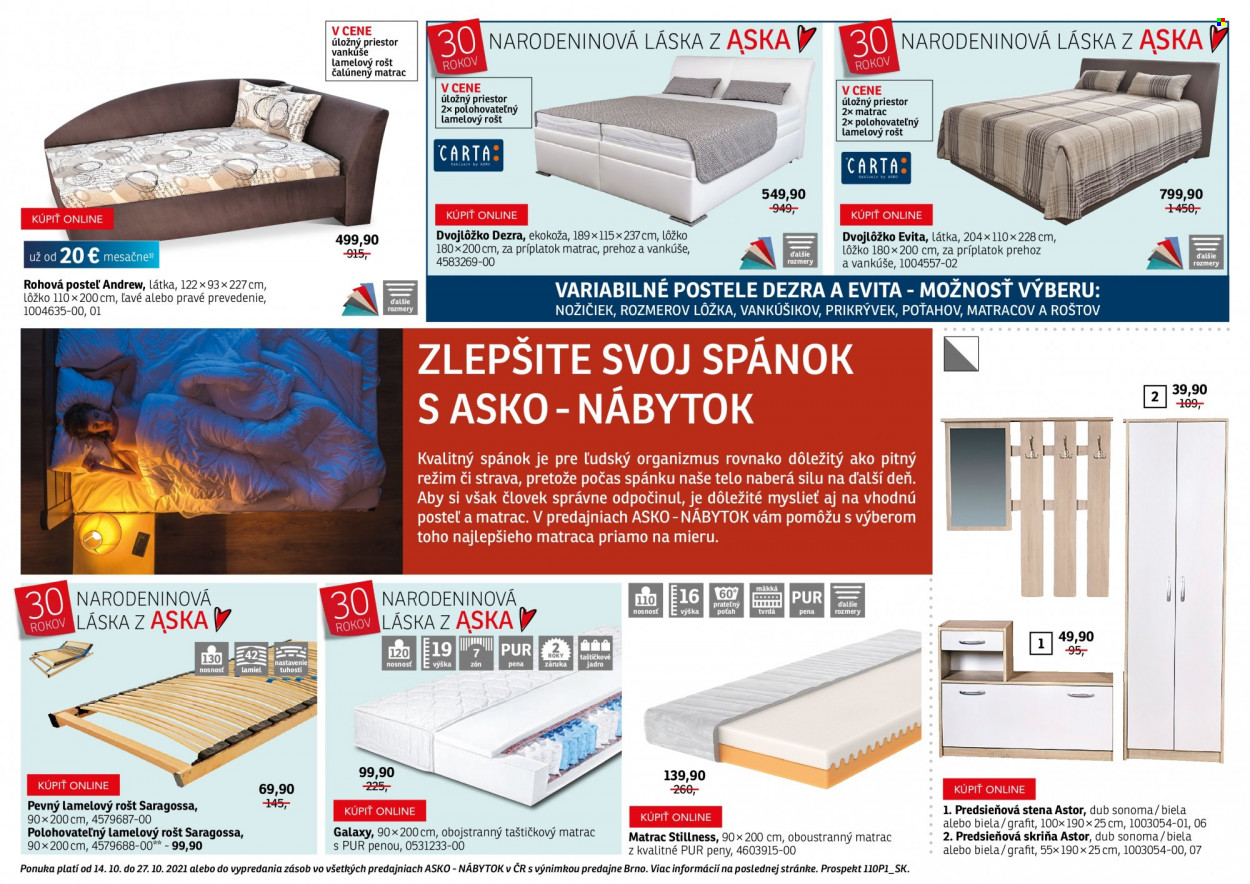 Leták Asko Nábytok - 14.10.2021 - 27.10.2021. Strana 20