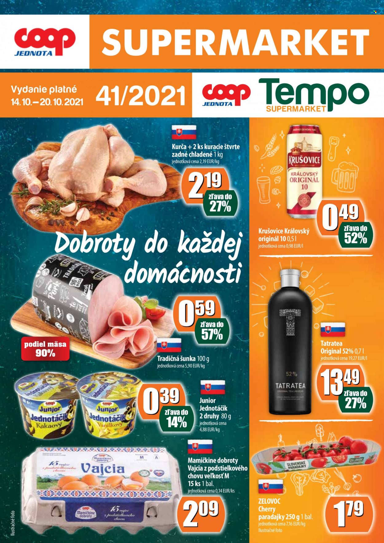 Leták COOP Jednota - 14.10.2021 - 20.10.2021. Strana 1