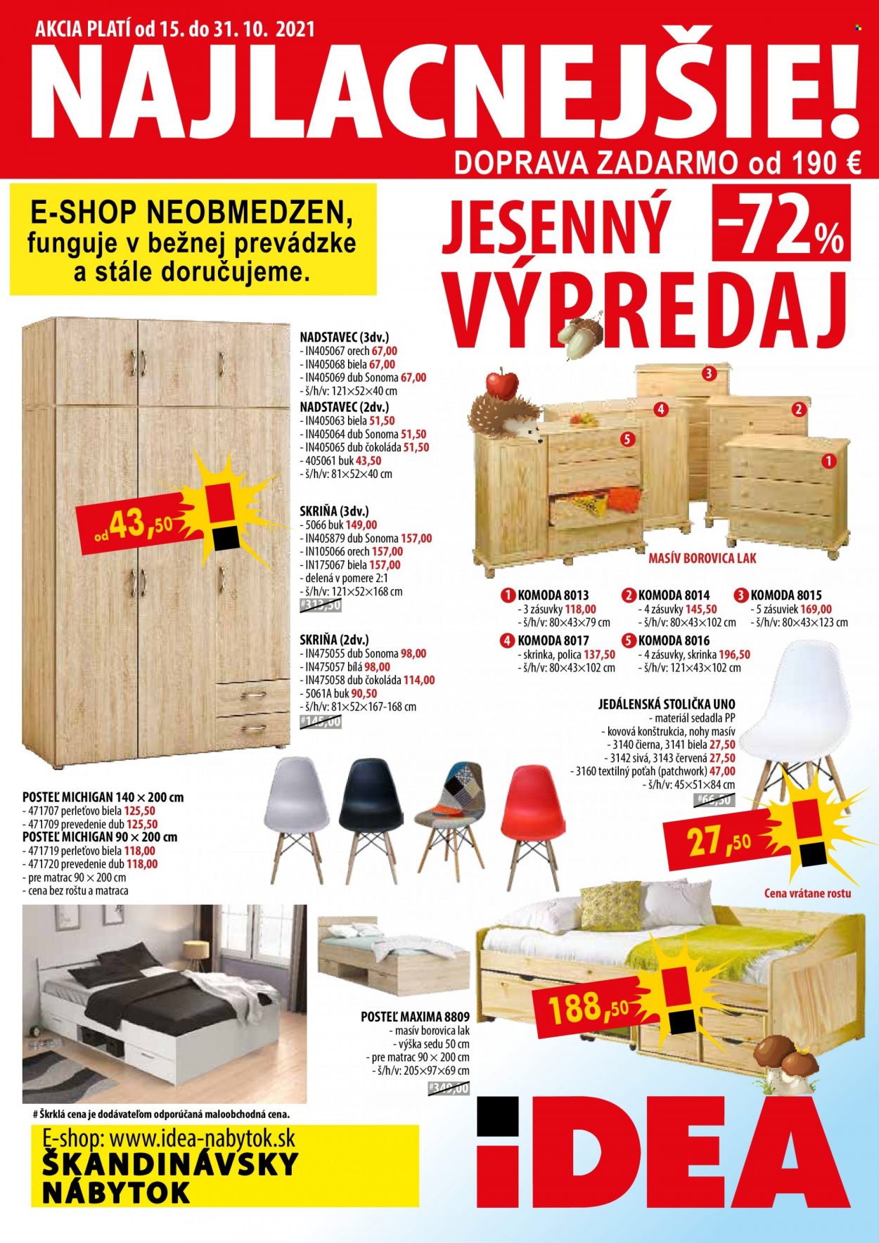 Leták IDEA nábytok - 15.10.2021 - 31.10.2021. Strana 1