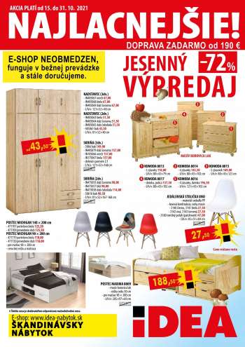 Leták IDEA nábytok - 15.10.2021 - 31.10.2021.
