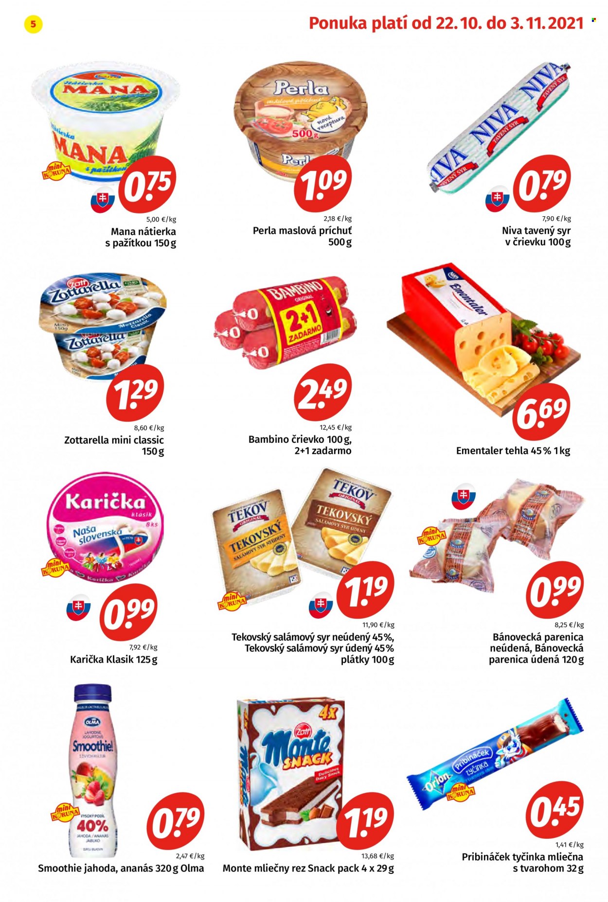 Leták Potraviny KORUNA - 22.10.2021 - 3.11.2021. Strana 5