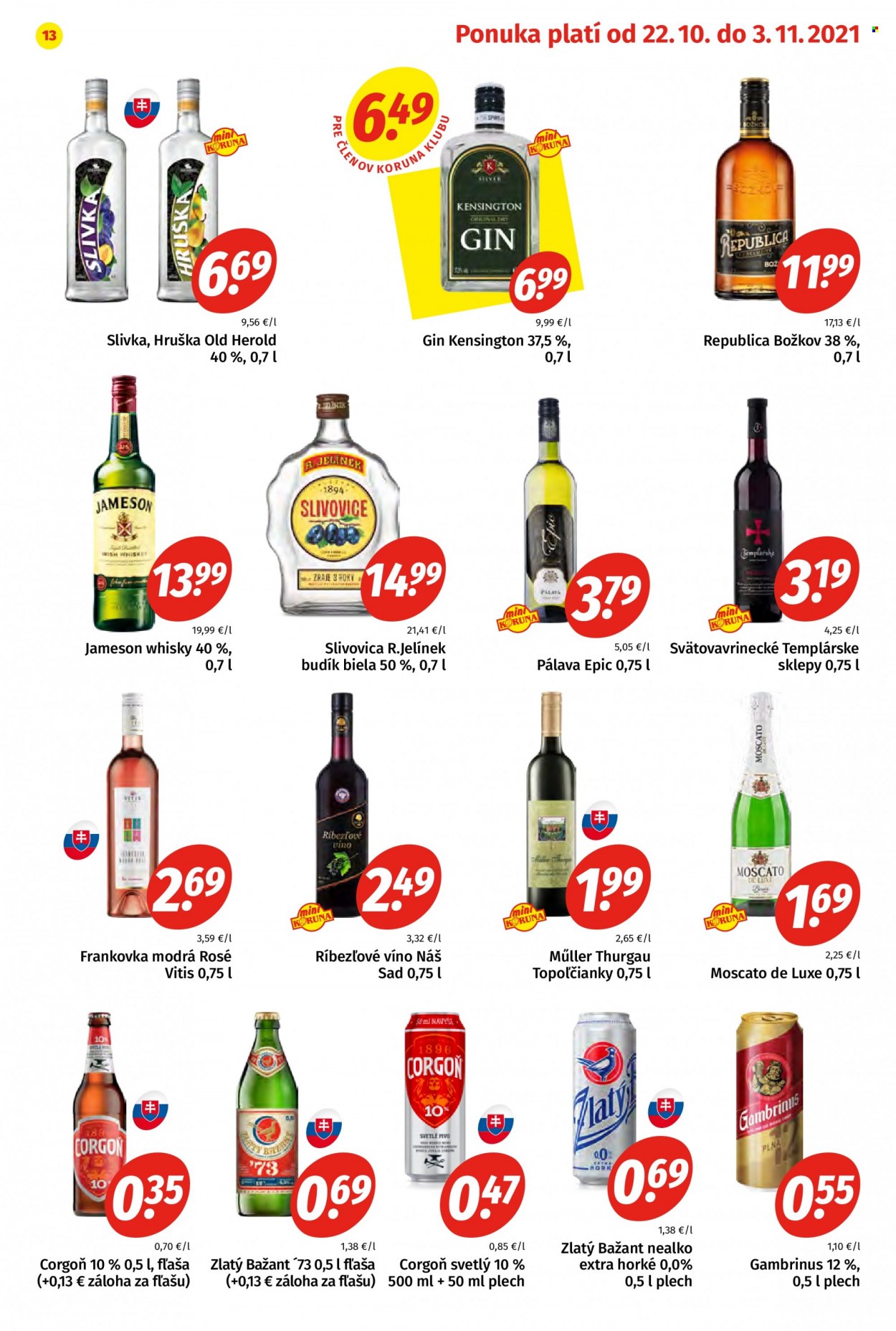 Leták Potraviny KORUNA - 22.10.2021 - 3.11.2021. Strana 13