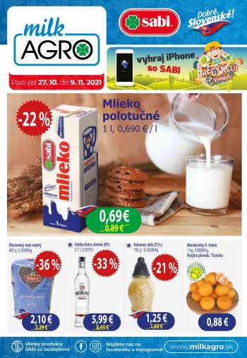 Leták Milk AGRO - 27.10.2021 - 9.11.2021.